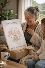 Load image into Gallery viewer, Grandma’s Garden – Personalised Flower Canvas Print