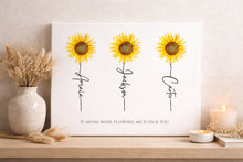 Load image into Gallery viewer, Personalised Sunflower Name Print
