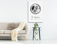 Load image into Gallery viewer, Black and White Family Canvas