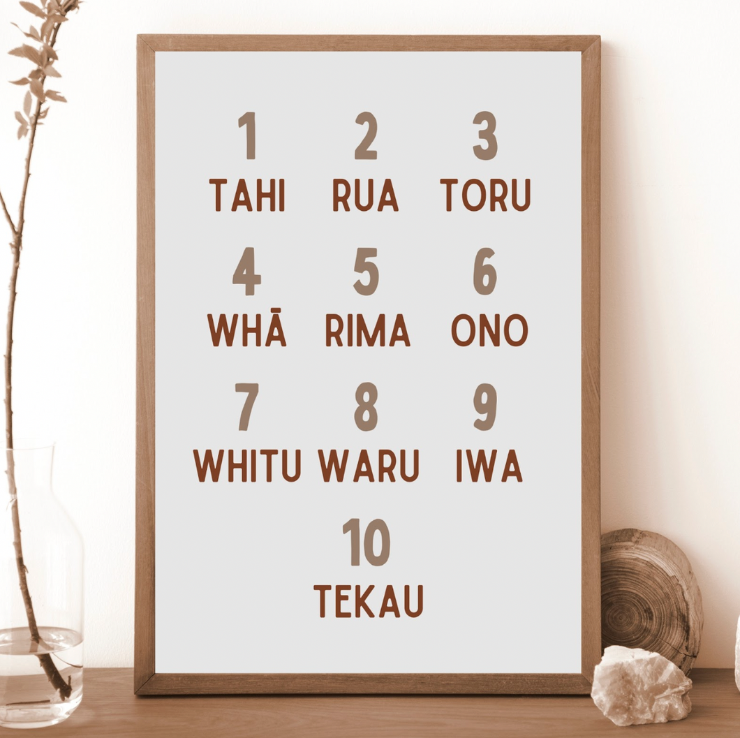 Simple Māori Numbers Print