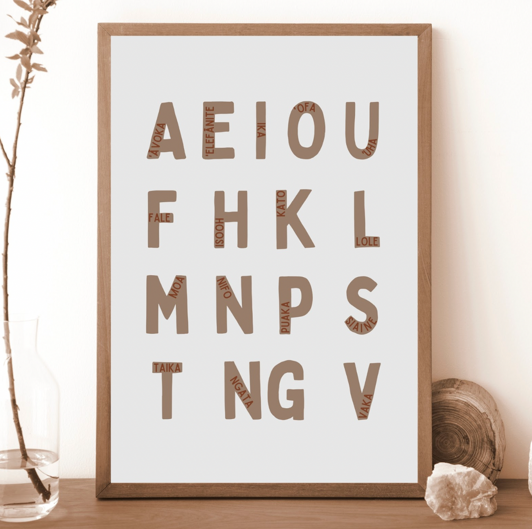 Simple Tongan Alphabet Print - ('Alafapeti Faka-Tonga)