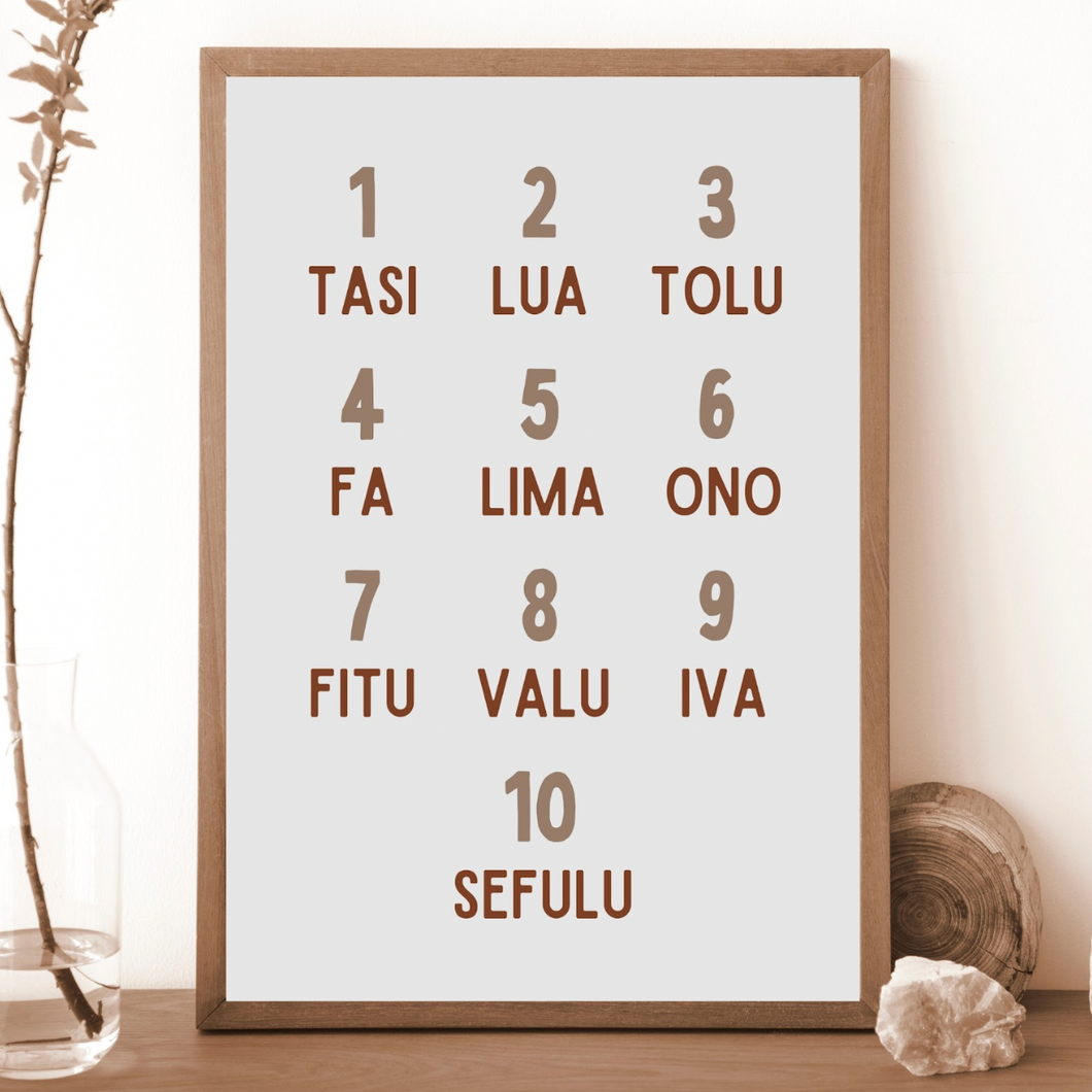 Samoa Code Simple Samoan Numbers Print – Memories Lane Canvas