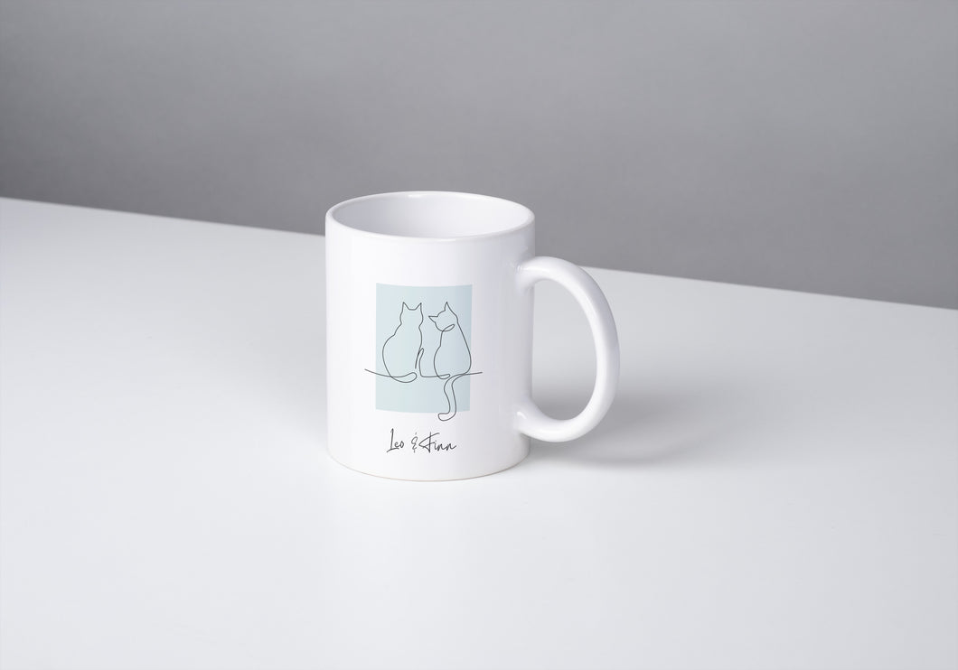 Ceramic Mug- Abstract Cat